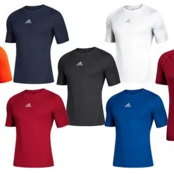 Adidas Alphaskin Adult Short Sleeve Baseball Compression Shirt