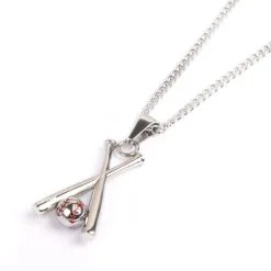 Hall Of Fame Jewelry HOF Jewelry Stainless X Baseball Bat Pendant Necklace